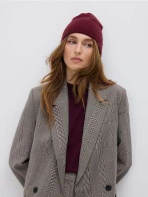 Reserved - Czapka z wełną i kaszmirem - burgundowy