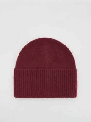 Reserved - Czapka z wełną i kaszmirem - burgundowy