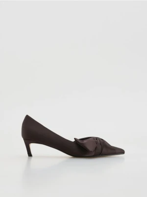 Reserved - Czółenka na obcasie kitten - mahoniowy