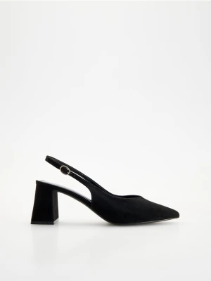 Reserved - Czółenka z odkrytą piętą - czarny