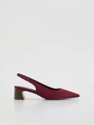 Reserved - Czółenka z odkrytą piętą - fioletowy