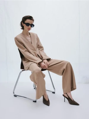 Reserved - Czółenka ze skóry owczej - ciemnobrązowy