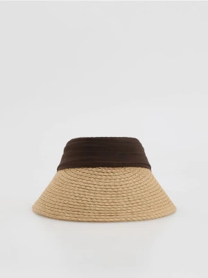 Reserved - Daszek z kokardą - ciemnobrązowy