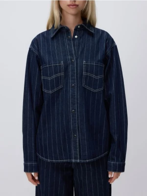 Reserved - Denimowa koszula - granatowy