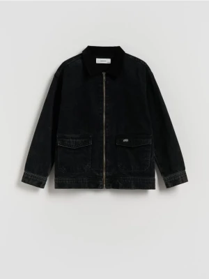 Reserved - Denimowa koszula z kieszeniami - czarny