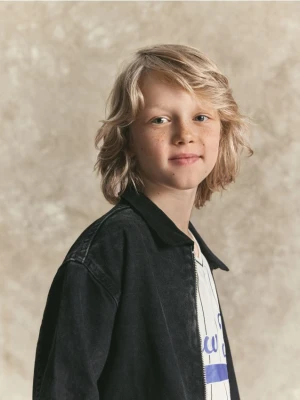 Reserved - Denimowa koszula z kieszeniami - czarny