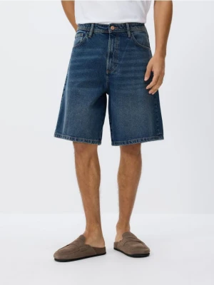 Reserved - Denimowe szorty baggy - indigo jeans