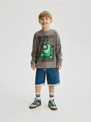 Reserved - Denimowe szorty regular - niebieski