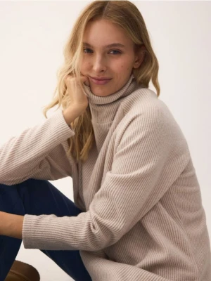 Reserved - Długa bluza z golfem - beżowy