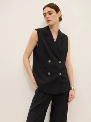 Reserved - Długa dwurzędowa kamizelka - czarny