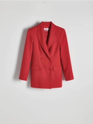 Reserved - Długa dwurzędowa marynarka - czerwony