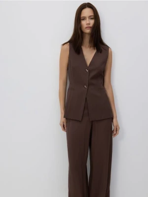 Zdjęcie produktu Reserved - Długa kamizelka z wiskozą - brązowy