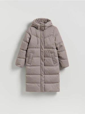 Reserved - Długa kurtka z kapturem - beżowy