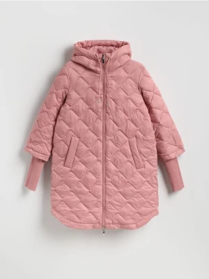 Reserved - Długa kurtka z kapturem - brudny róż