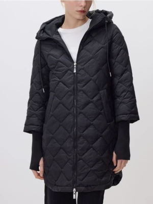 Reserved - Długa kurtka z kapturem - czarny