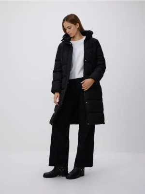 Reserved - Długa kurtka z kapturem - czarny