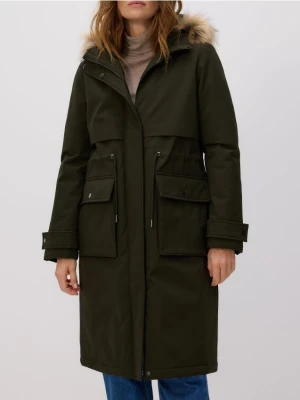 Reserved - Długa kurtka z kapturem - zielony