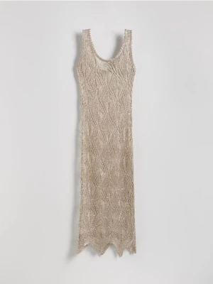 Reserved - Długa narzutka plażowa z cekinami - złoty