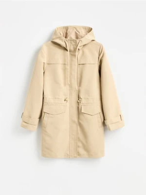 Reserved - Długa parka z kapturem - beżowy