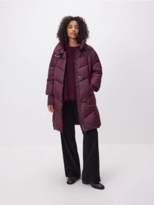 Zdjęcie produktu Reserved - Długa pikowana kurtka - burgundowy