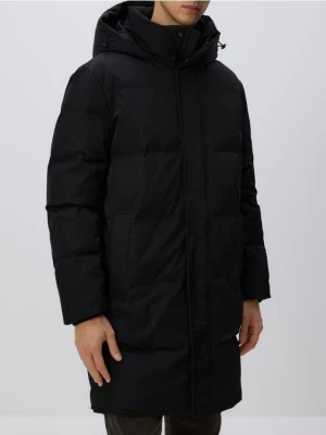 Reserved - Długa puchowa kurtka z dodatkiem Sorony - czarny