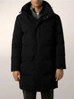 Reserved - Długa puchowa kurtka z dodatkiem Sorony - czarny
