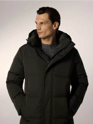 Reserved - Długa puchowa kurtka z dodatkiem Sorony - zielony