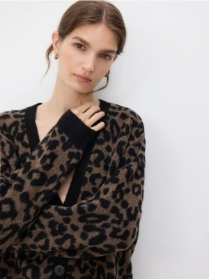 Reserved - Długi kardigan w panterkę - wielobarwny