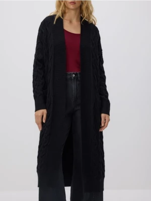 Reserved - Długi kardigan z wiskozą - czarny