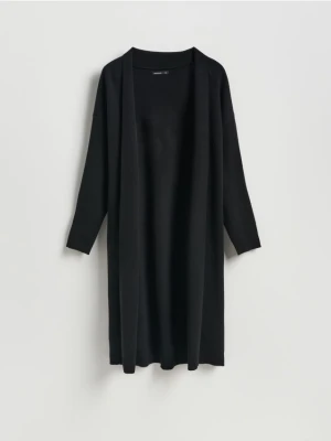 Reserved - Długi kardigan z wiskozą - czarny