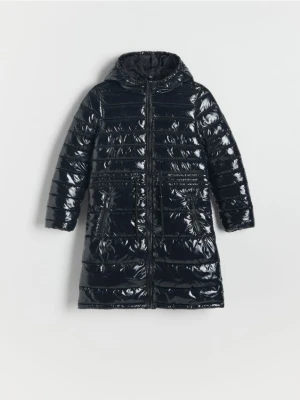 Reserved - Długi pikowany płaszcz - czarny