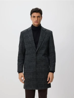 Reserved - Długi płaszcz w kratę - ciemnoszary