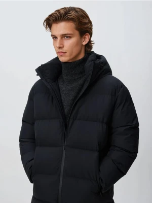 Reserved - Długi płaszcz z kapturem - czarny