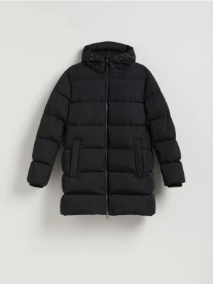 Reserved - Długi płaszcz z puchem - czarny