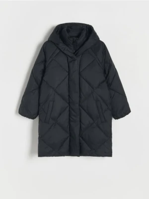 Reserved - Długi płaszcz z puchowym wypełnieniem - czarny
