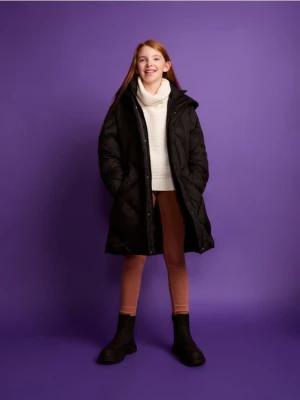 Reserved - Długi płaszcz z puchowym wypełnieniem - czarny