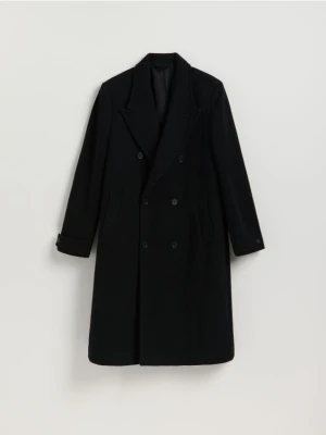 Reserved - Długi płaszcz z wełną - czarny