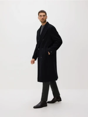 Reserved - Długi płaszcz z wełną - czarny