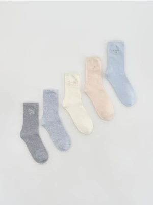 Reserved - Długie skarpetki 5 pack - beżowy