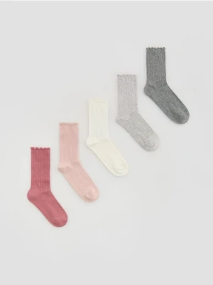 Reserved - Długie skarpetki 5 pack - złamana biel