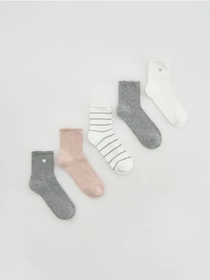 Reserved - Długie skarpety 5 pack - pastelowy róż