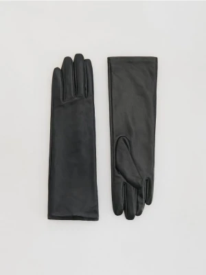 Zdjęcie produktu Reserved - Długie skórzane rękawiczki - czarny