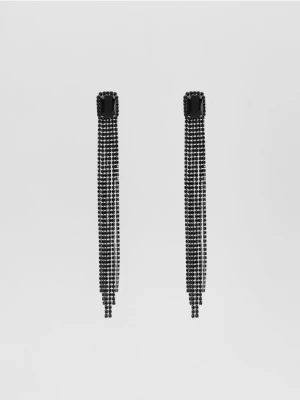 Reserved - Długie wiszące kolczyki - czarny