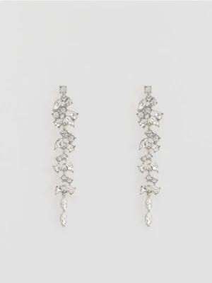 Reserved - Długie wiszące kolczyki - srebrny