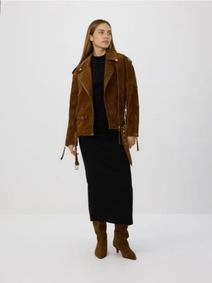 Reserved - Dopasowana spódnica midi - czarny