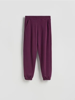 Reserved - Dresowe spodnie - ciemnofioletowy