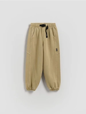 Reserved - Dresowe spodnie oversize - oliwkowy