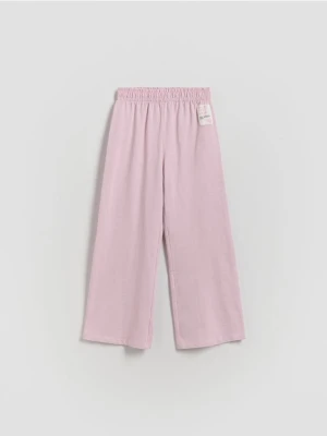 Reserved - Dresowe spodnie wide leg - fioletowy