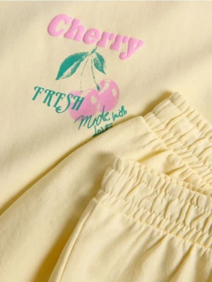 Reserved - Dresowy komplet z bawełny - jasnożółty