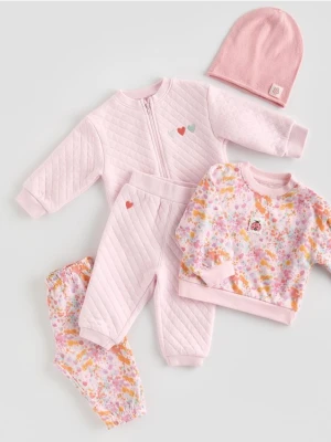 Reserved - Dresowy komplet z haftem - lawendowy